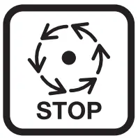 Explanation of symbols on the machine