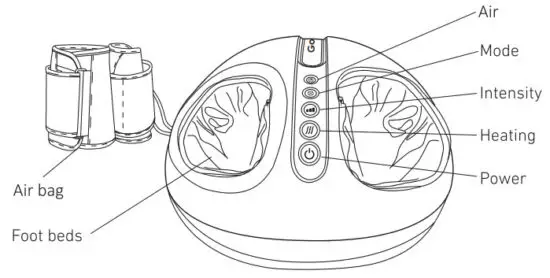 COSTWAY EP24767BK Foot and Leg Massager Machine with Heat and Calf Air Bag - figure 1