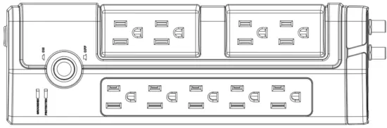 amazonbasics BO7HKFDY51 Rotating 9 Outlet Surge Protector Power Strip -