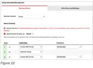 Configure Auto Receptionist’s Business Hours