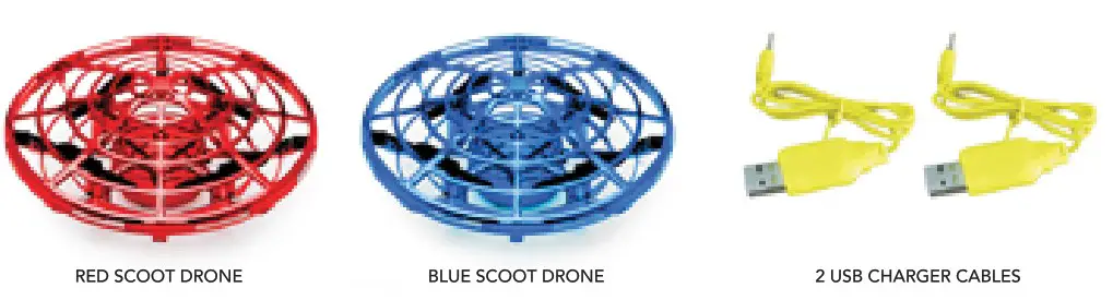 FORCE1 F1 SCOOTD MUL Scoot Duo 2 Packs Hands Free Drone - BOX CONTENTS