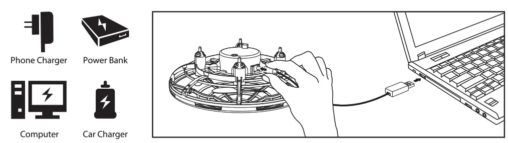 FORCE1 F1 SCOOTD MUL Scoot Duo 2 Packs Hands Free Drone - charging instruntions