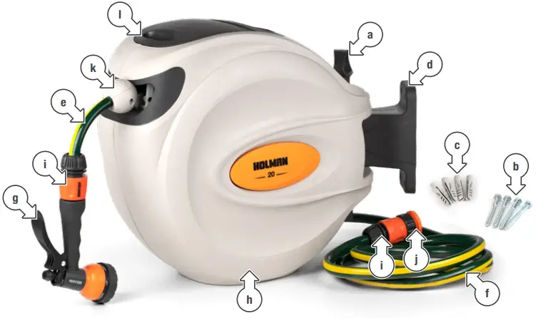 HOLMAN 1110H 10m Retractable Hose Reel - Overview
