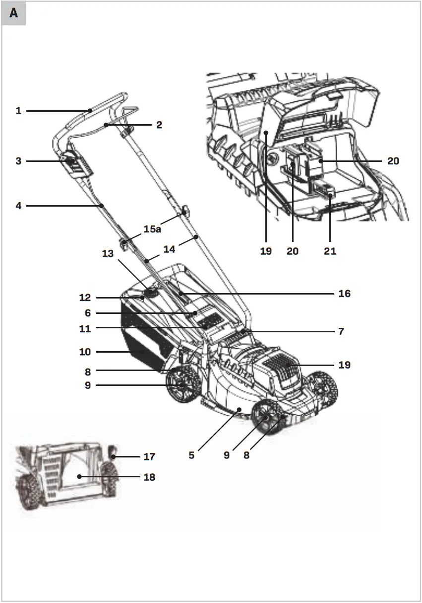 VONROC LM504DC Lawn mower 40V Brushless motor A