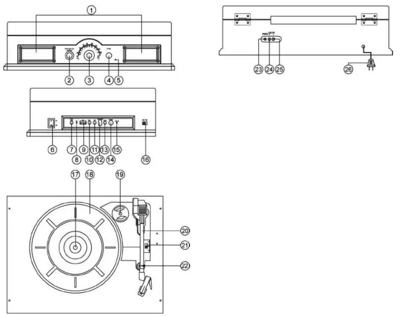 HYUNDAI-RT-910-RIP-TURNTABLE-wITh-STEREO-RADIO-RECEIVER-Fig-1