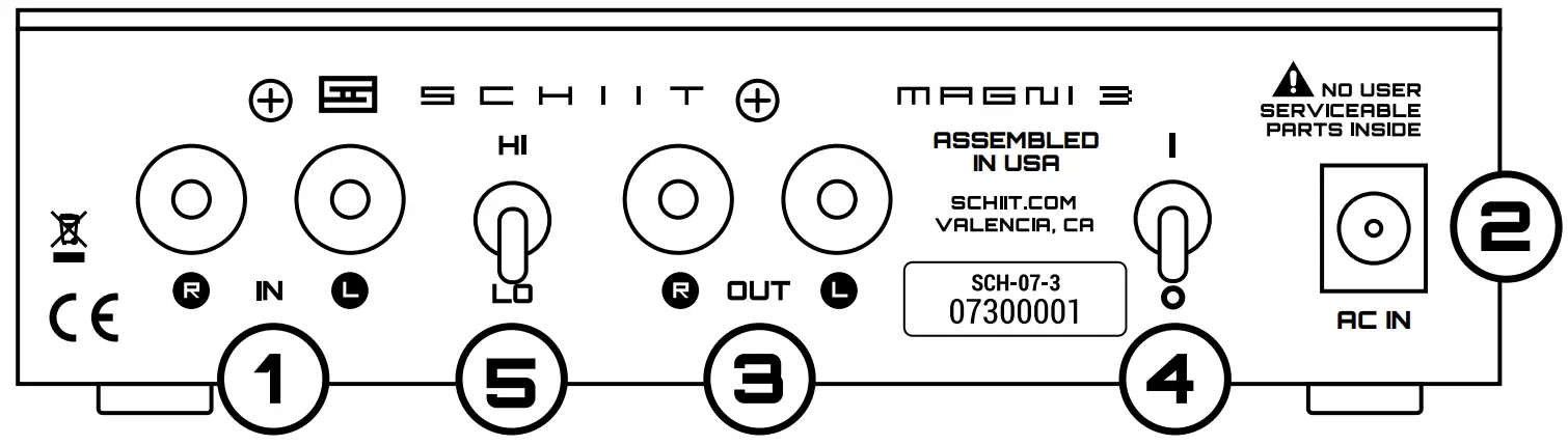 SCHIIT B081Y7D7JK MAGNI Headphone Amp and Preamp - CONNECTIONS