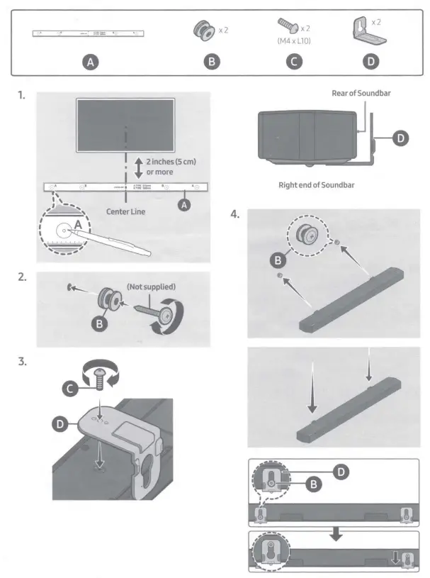 SAMSUNG HW B650 ZA 31 Ch Sound Bar - CONNECTING WITH 2
