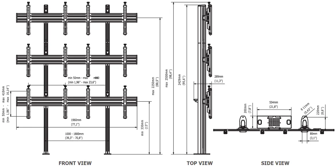 edbak VWSA2347 L Video Wall Bolt Down Stand - fig6