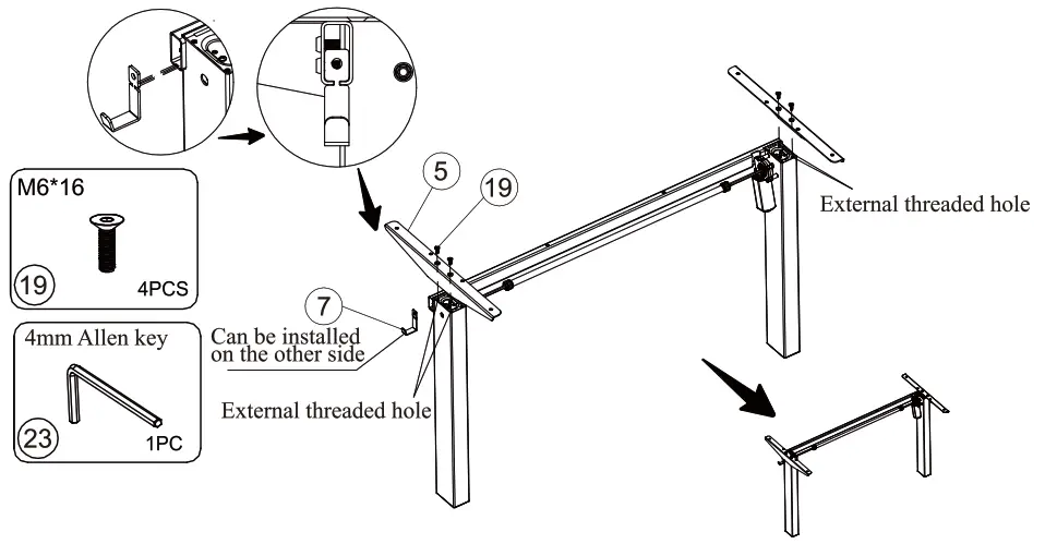 COSTWAY JV10229 Electric Height Adjustable Standing Desk - FIG3