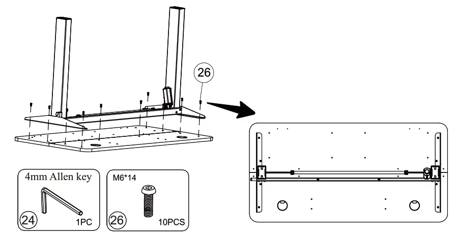 COSTWAY JV10229 Electric Height Adjustable Standing Desk - FIG4