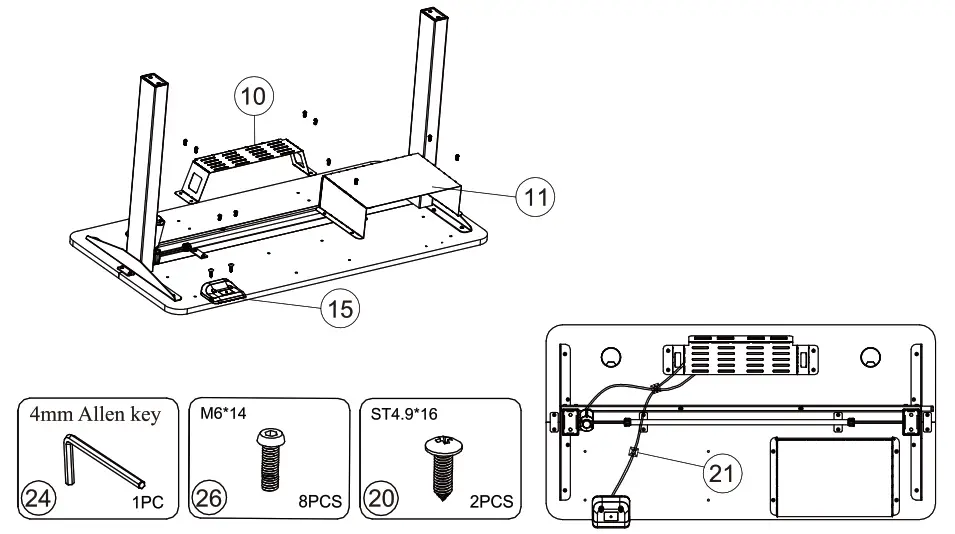 COSTWAY JV10229 Electric Height Adjustable Standing Desk - FIG7