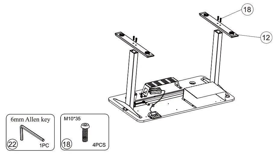 COSTWAY JV10229 Electric Height Adjustable Standing Desk - FIG8