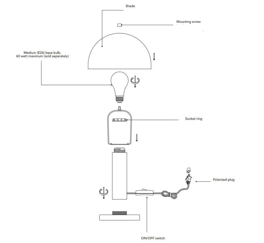 globe 91002376 Olivia 12 inch Cork Finish Table Lamp