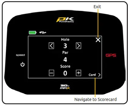 PowaKaddy FX7 GPS Electric Trolley - Scorecard
