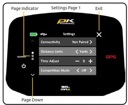 PowaKaddy FX7 GPS Electric Trolley - Settings
