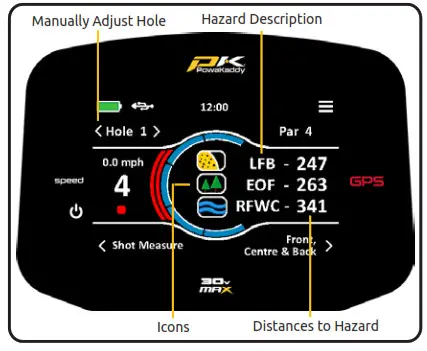 PowaKaddy FX7 GPS Electric Trolley - green area