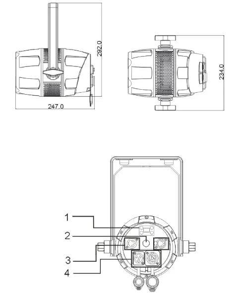 evolite PARCOB 150 RGBW IP 150W LED RGBW 4 in 1 IP65 Projector 1