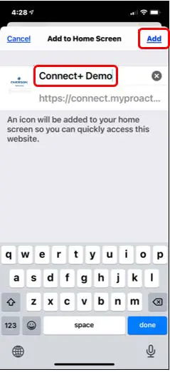 EMERSON Connect+ Mobile - browser 1111