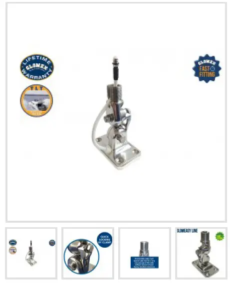 GLOMEX RA107SSFME Stainless Steel 4 Way Ratchet Mount FIG 1