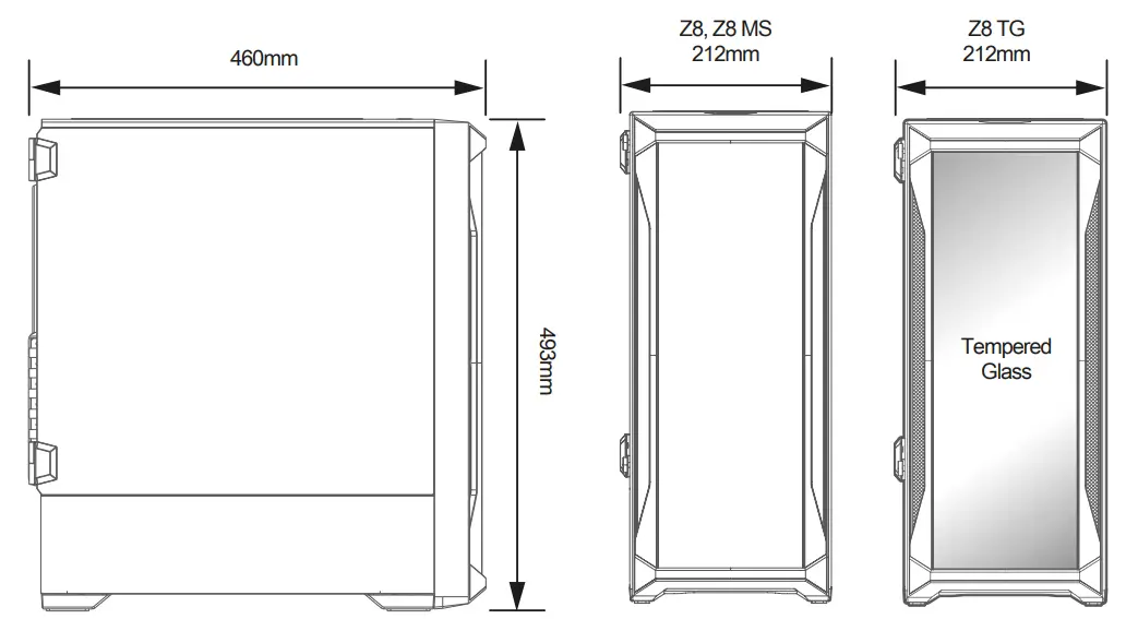 ZALMAN Z8, Z8 MG, Z8 TG ATX MID Tower Computer Case - fig 1