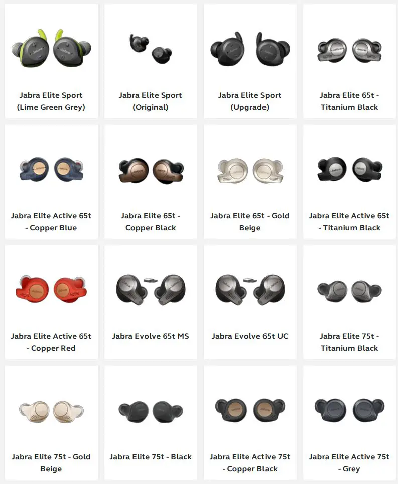 Jabra Elite 7 Active Black in Ear Bluetooth Earbuds User Guide - Applicable products