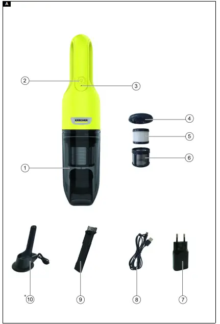 KARCHER CVH 2 Cordless Handheld Vacuum Cleaner-FIG2