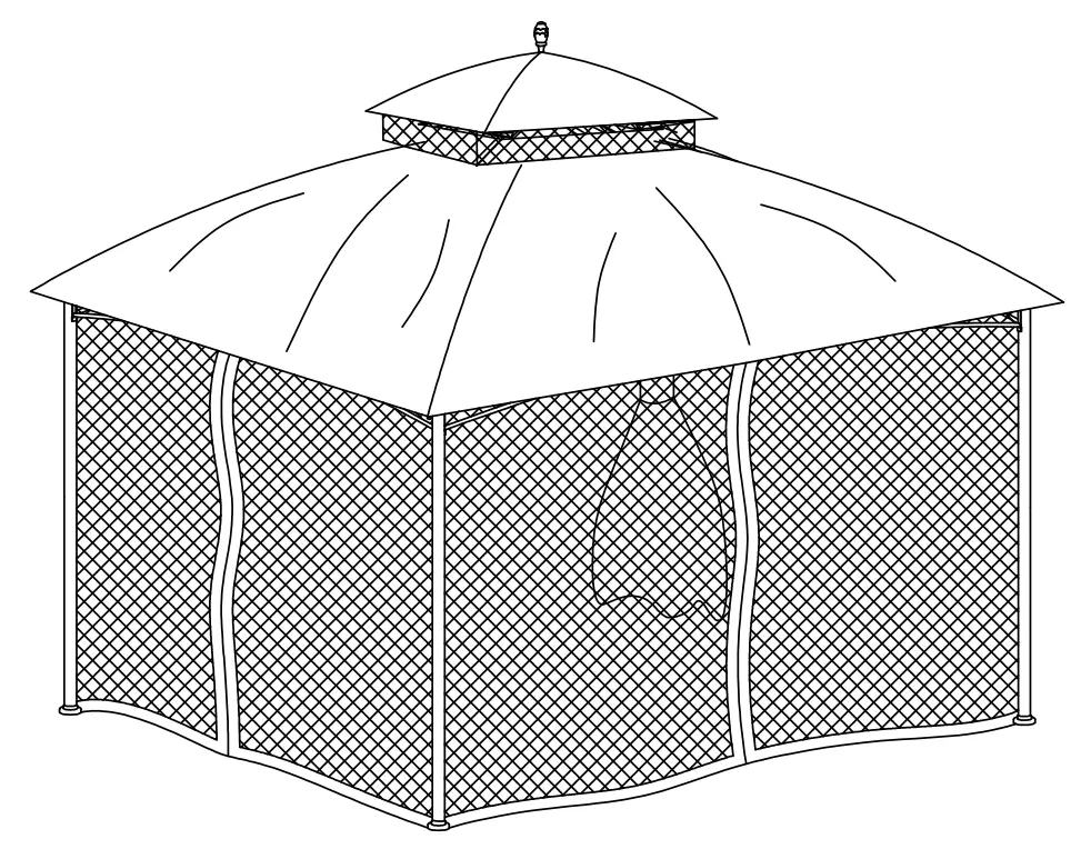 SUNJOY GROUP A101012201 Outdoor Patio 10.5x13 Gazebo Kit