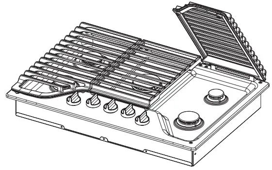 Whirlpool WCG77USoHS Gas Cooktop -Cast Iron Grates