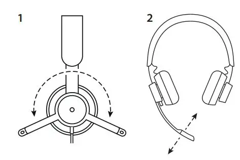 logitech 981-000871 Zone Wired On-Ear Headset Model User Guide - ADJUSTING THE MICROPHONE BOOM