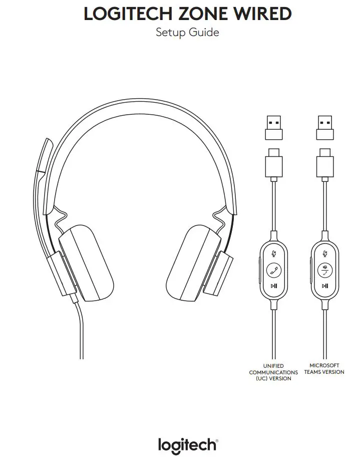logitech 981-000871 Zone Wired On-Ear Headset Model User Guide