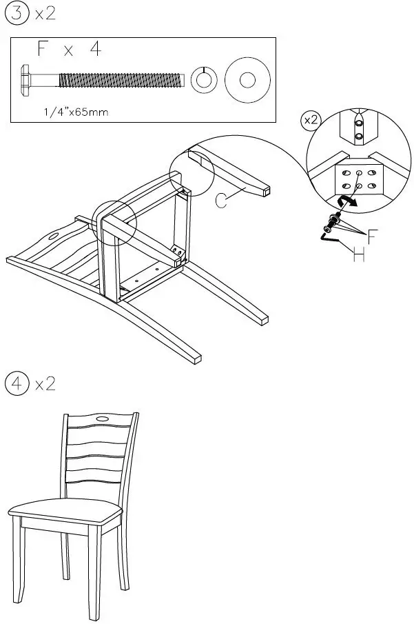 ASHLEY D338-01 Furniture Rta Side Chair-3