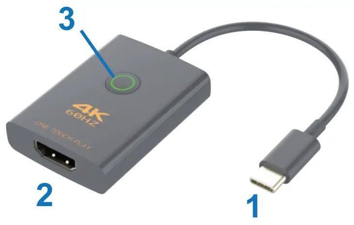 TEHNICA VIZUALA HDC-UCH1 One Click Security USB-C to HDMI Adapter - Fig 1