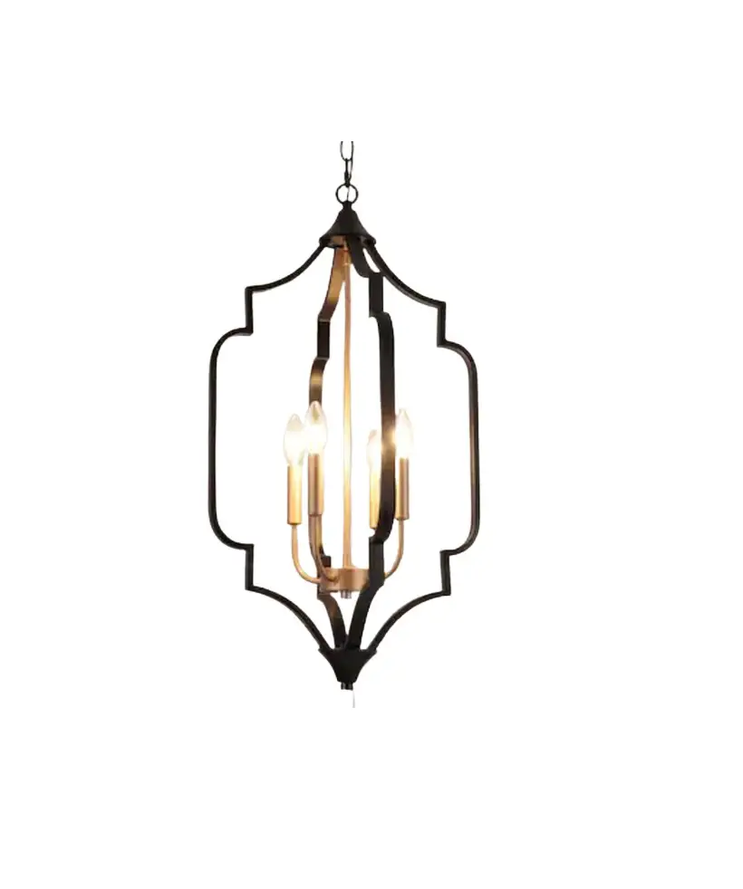 Zevni L3b7fejuw4823so8 Karon 4-light Black/gold Vintage Chandelier Instruction Manual