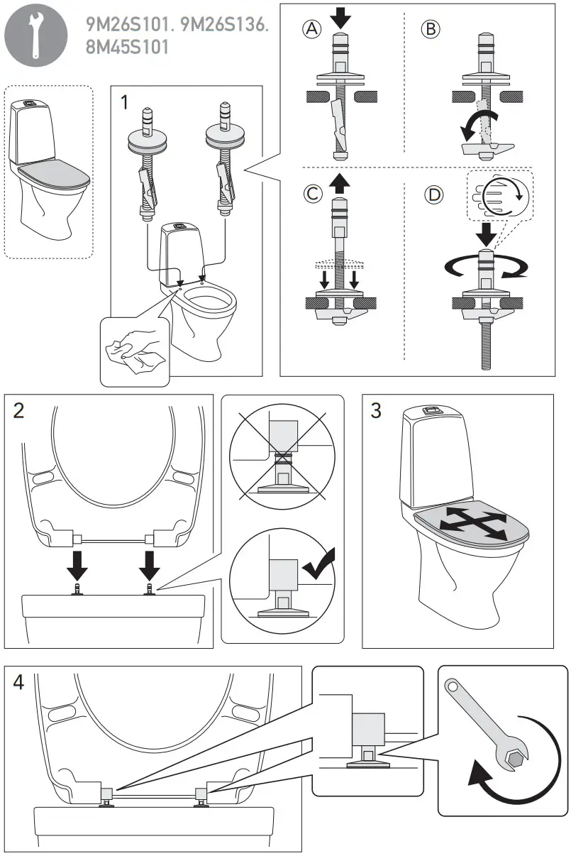 3202596B Toilet Seat Gustavsberg Nautic Soft Closing Hard Seat Black - FIGURE 1
