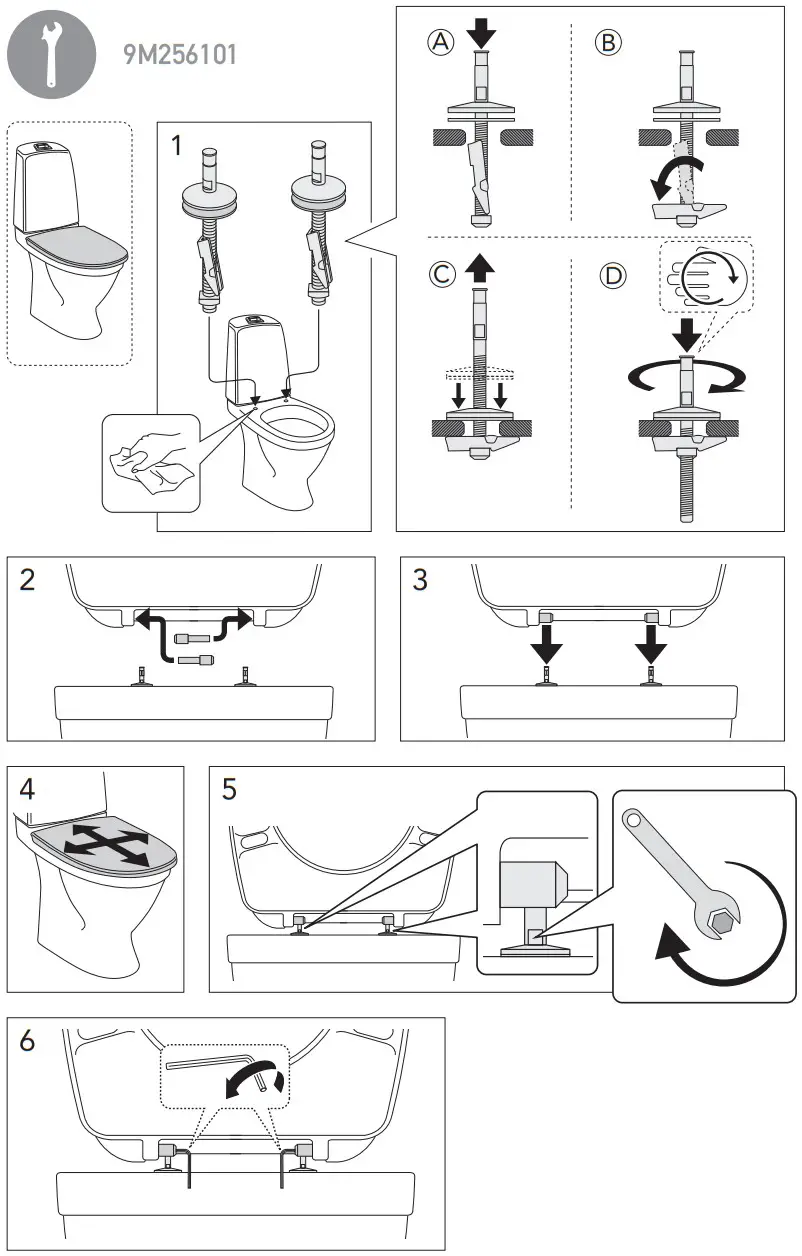 3202596B Toilet Seat Gustavsberg Nautic Soft Closing Hard Seat Black - FIGURE 2