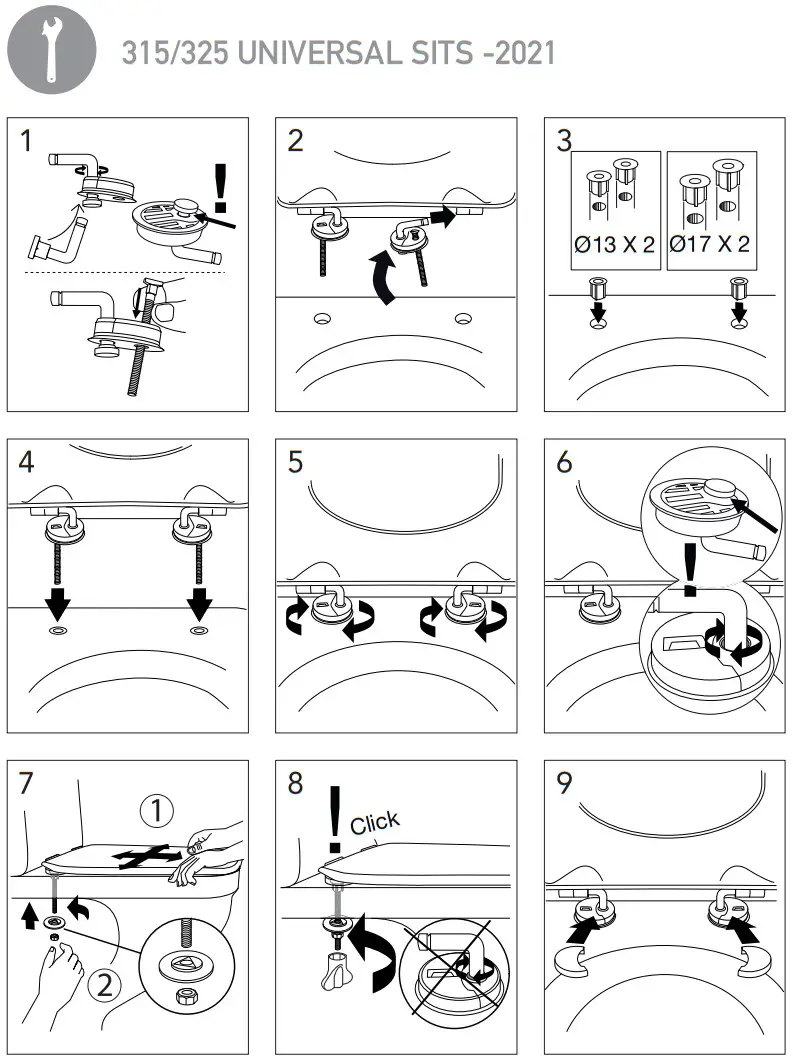 3202596B Toilet Seat Gustavsberg Nautic Soft Closing Hard Seat Black - FIGURE 20
