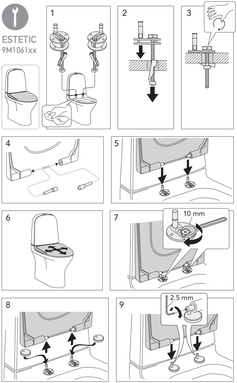 3202596B Toilet Seat Gustavsberg Nautic Soft Closing Hard Seat Black - FIGURE 4