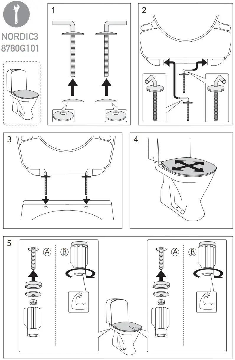 3202596B Toilet Seat Gustavsberg Nautic Soft Closing Hard Seat Black - FIGURE 8