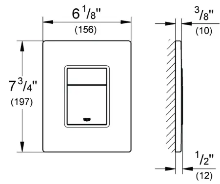 GROHE 38 732 Skate Wall Plate - Dimension