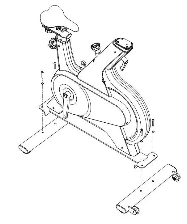 YESOUL YS-002 M1 Smart Spin Bike Instruction Manual - Align the hole of the front and rear tubes