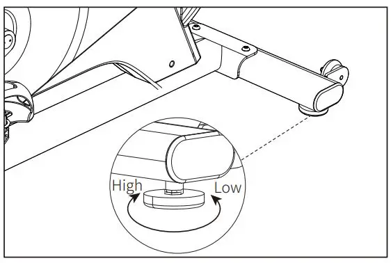 YESOUL YS-002 M1 Smart Spin Bike Instruction Manual - Body level adjustment