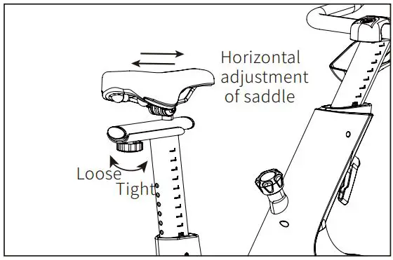 YESOUL YS-002 M1 Smart Spin Bike Instruction Manual - Horizontal adjustment of saddle