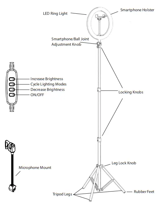 ON AIR 7260 Halo Light Pro LED Light & Media Station - Pica