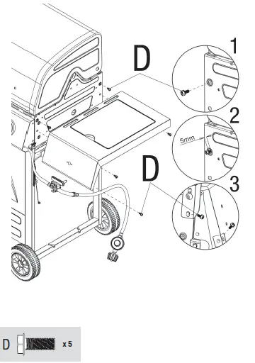 BACKYARD GRILL GBC1748WRSB-C Outdoor LP Gas Barbecue Grill - 16
