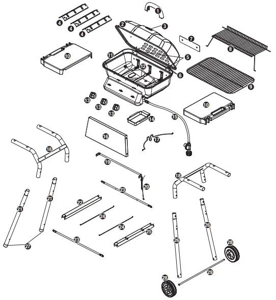 BACKYARD GRILL GBC1748WRSB-C Outdoor LP Gas Barbecue Grill 1