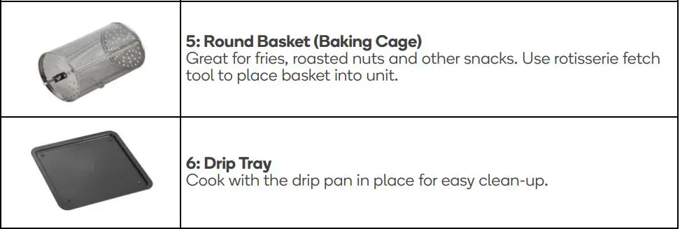 kogan KA12LDGFRYB 12L Digital 1800W Air Fryer Oven User Guide - PARTS & ACCESSORIES