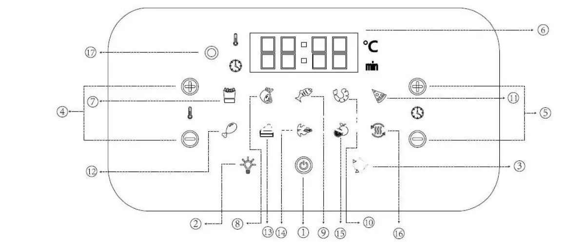 kogan KA12LDGFRYB 12L Digital 1800W Air Fryer Oven User Guide - Using the Digital Control Panel