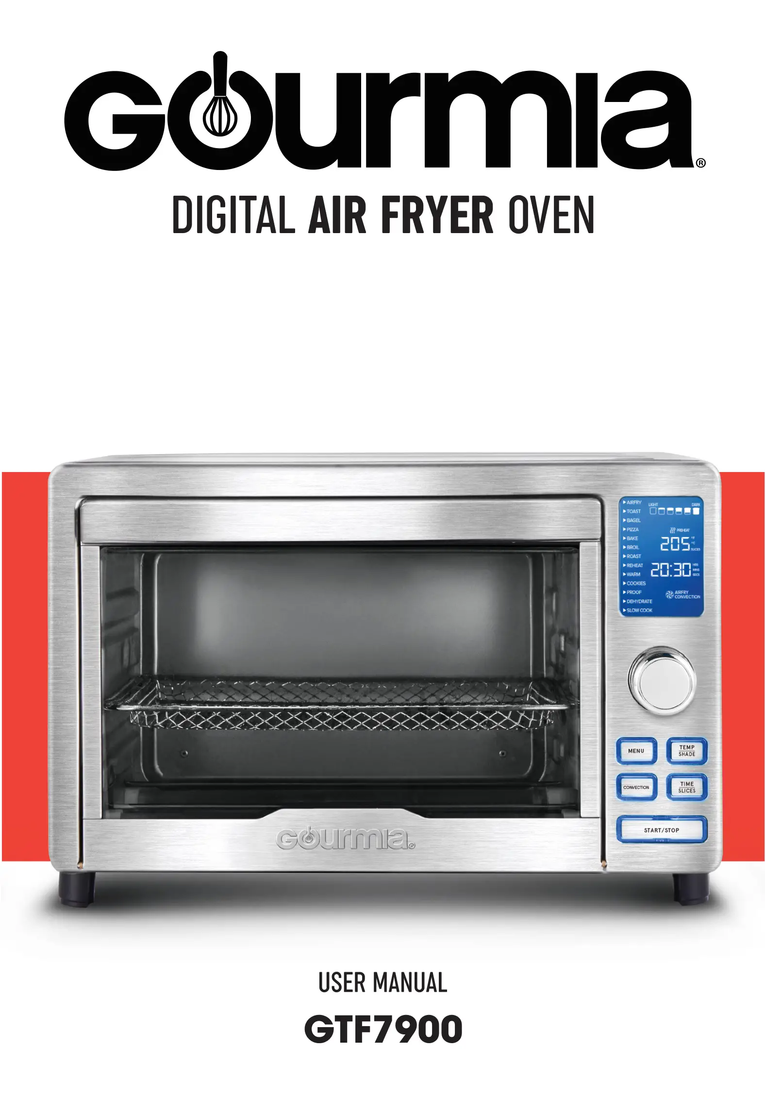 Gourmia Digital Air Fryer Oven GTF7900 User Manual