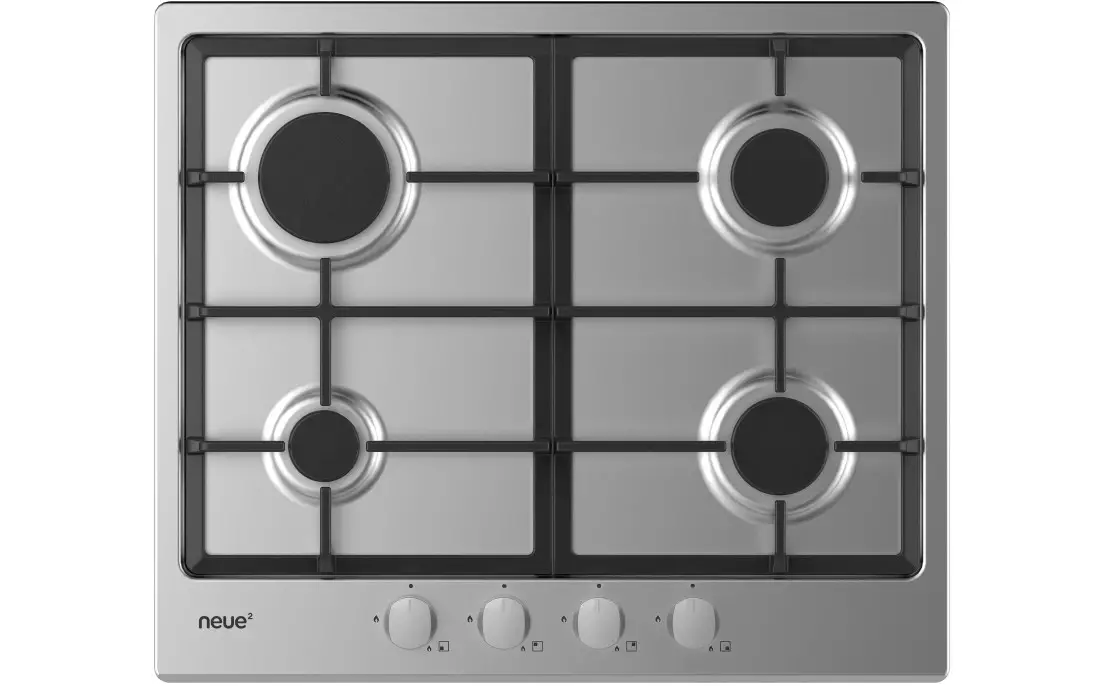 Neue Nhg6brx 60cm Gas Hob With Cast Iron Support Stainless Steel Instruction Manual