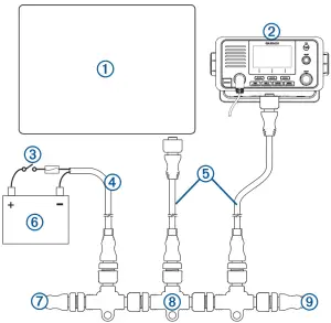 GARMIN Fixed Mount Radio with Plug and Play via NMEA 2000® network -NMEA